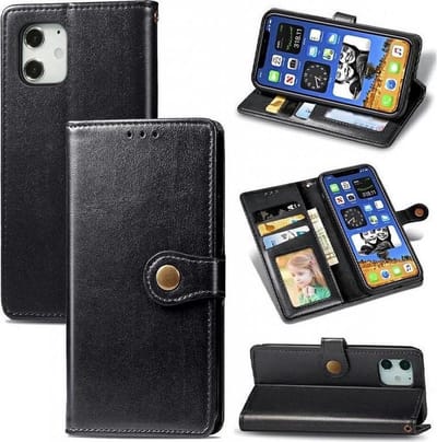 LuxeBass Boekhoesje geschikt voor Oppo Find X3 Lite - Zwart - telefoonhoes - gsm hoes - telefoonhoesjes