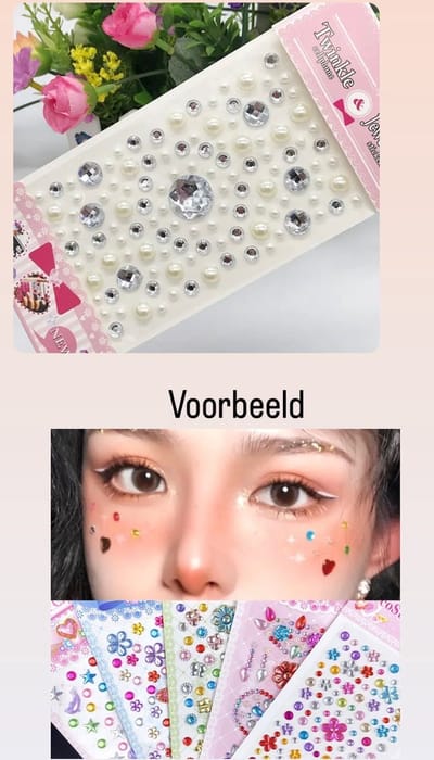 Akyol - Gezichtsjuwelen – gezichtsteentjes - gezicht glitters– diamantjes – carnaval- plak diamantjes- diamantjes voor gezicht - bohemian feest - bohemian – festival – gezichtsdecoratie – feest – decoratie - sticker - stickervel -glitters gezicht