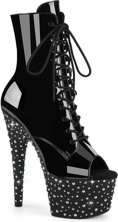 Pleaser - STARDANCE-1021 Plateau Laarzen - US 6 - 36 Shoes - Zwart