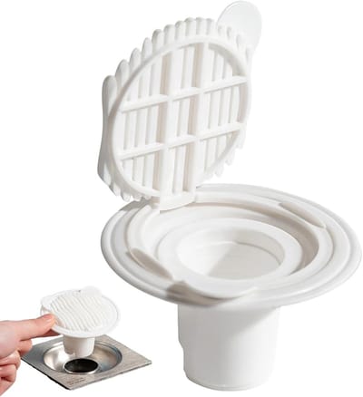 Vloerafvoerput - Doucheput Stopper - Nare Geuren Blokkeren - Magnetische Klep - 7.5x5cm - Grijs
