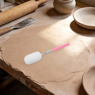 Telescopische Sponsstok - Keramiek Gereedschap - Pottenbakken Vormgeven - Verstelbare Lengte - 23.5 cm - Roze