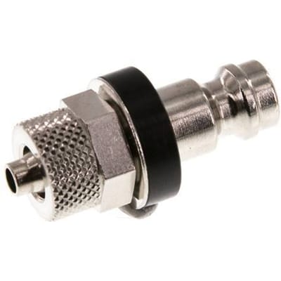 Vernikkeld Messing DN 5 Zwart Luchtkoppeling Insteeknippel 4x6 mm Push-On - CLP5-N-BN-BLA-4