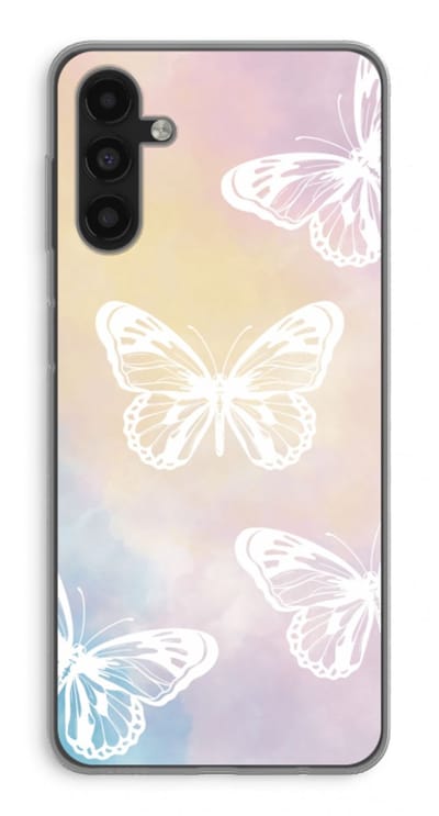 Case Company® - Hoesje geschikt voor Samsung Galaxy A13 5G hoesje - White butterfly - Soft Cover Telefoonhoesje - Bescherming aan alle Kanten en Schermrand
