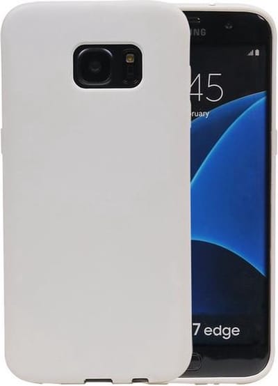 Wit Zand TPU back case cover hoesje voor Samsung Galaxy S7 Edge