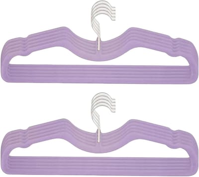 Fluwelen kleerhangers - Kledinghangers antislip - Kleding organiseren - Ruimtebesparend ultraslank - 50 stuks - Paars