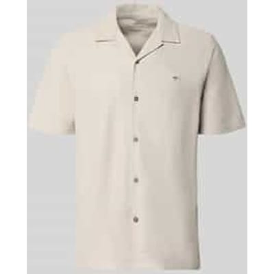 Fynch-Hatton Overhemd Resort Structured Jersey Cotton Cement / male