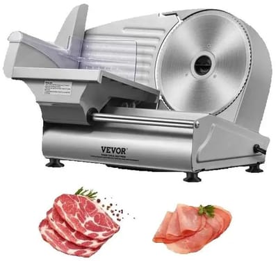 Hutjemutje - elektrische vleessnijmachine - deli voedselsnijder - 180W - RVS mes - compact - verstelbare snijdikte 0–15 mm