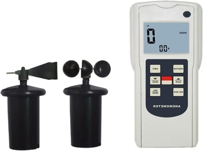 Draagbare Windmeter - Luchtmeetsysteem - Weergegevens Meten - Apart Cup Ontwerp - 24 Groepen Data - Grijs