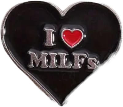 I Love MILFs Enamel Pin – Hartvormige Statement Pin – Ondeugende Broche van Kinky Pleasure