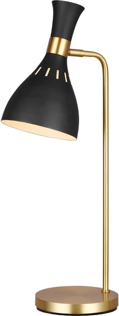 Landelijke Tafellamp - Steady Lighting - Metaal - Landelijk - E27 - L: 21.9cm - Voor Binnen - Woonkamer - Eetkamer - Zwart