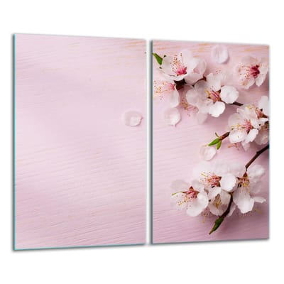 TMK ArtDeko - Snijplank - 30x52 cm - Vrolijke Kleurige Bloemen - Glas