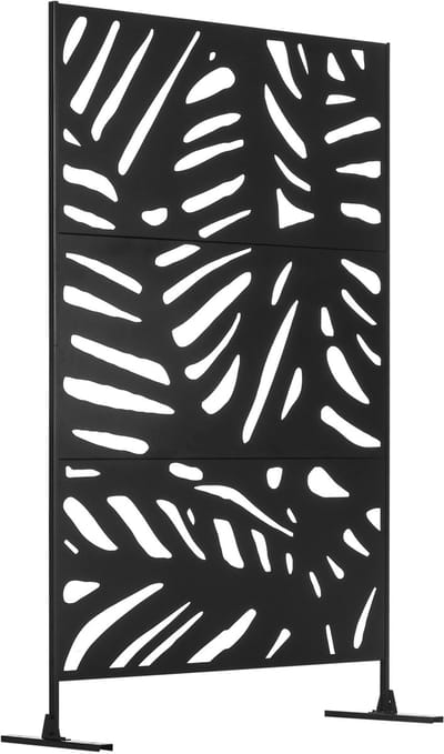 Outsunny privacyscherm voor buiten - Staal - 122x45x198cm - Zwart
