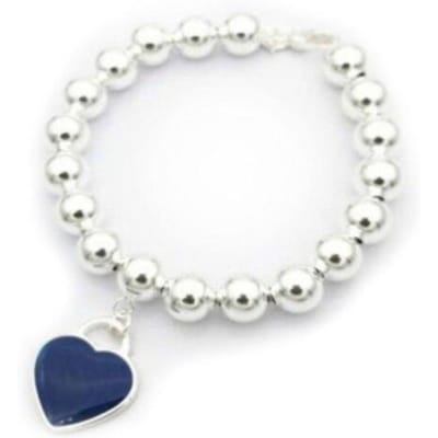 Ms Bohemia Kralen Armband S925 Puur Zilver 4mm Kralen Emaille Klassiek Hartvormig Logo Originele Tttiff Armband 16cm white