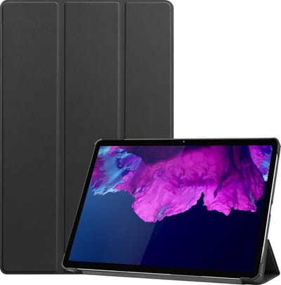 Hoesje - Geschikt voor Lenovo Tab P11 - Dun & Stevig - Hardcover Book Case - Trifold Bookcase Hoes - Hard Cover - Tablethoes - Zwart