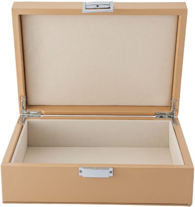 Emilie collection - opbergdoos - beige - luxe opbergkist voor sieraden en accessoires - maat medium