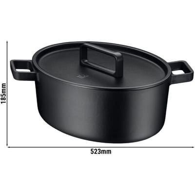 WMF FLAVOUR - Ovale braadpan - 330x260mm - gietijzer - 8,6 liter - incl. deksel - zwart