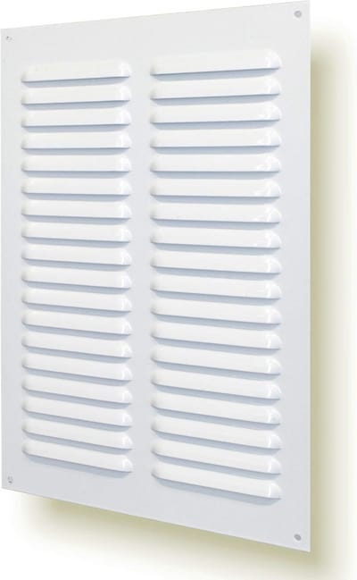 Ventilatierooster 20x25 cm met Insectenhor - Wit Metalen Ventilatiepaneel