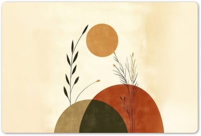 Placemats 45x30 cm - Placemat kunststof - 1 stuk - Planten - Abstract - Vormen - Borden onderleggers - Decoratie voor op tafel - Keuken tafeldecoratie accessoires - Vinyl onderlegger - Tafelversiering