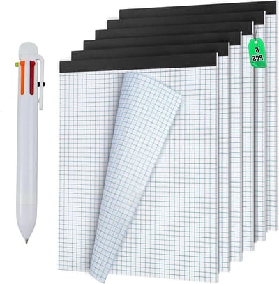 A4 Schrijfblok met Geruite Bladen, 30 Vel, Perforaties voor Makkelijk Scheuren, Ideaal voor Studenten en Notities