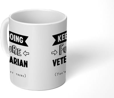 Mok - Koffiemok - Dieren - Dierenarts - Quote - Student - Mokken - 350 ML - Beker - Koffiemokken - Theemok
