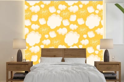Behang - Fotobehang Popcorn - Quotes - Patronen - Pop - Breedte 240 cm x hoogte 240 cm