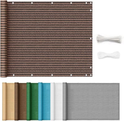 Balkon Privacy Scherm Bruin 90x1000 cm - UV-Bestendig en Ademend Zichtdoek