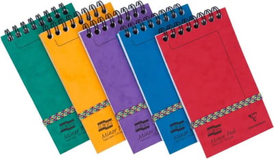 Set van 20 Spiraal Schrijfblokken met Gelinieerde Pagina's - 7,6x12,2cm - 120 Uitscheurbare Pagina's - Wit Papier - Glanzende Karton Kaft
