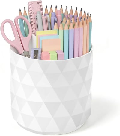 Rotatable Desk Organizer met 5 Compartimenten: Ideale Penhouder voor Kantoor, School en Thuis, Perfecte Oplossing voor Opberging en Organisatie
