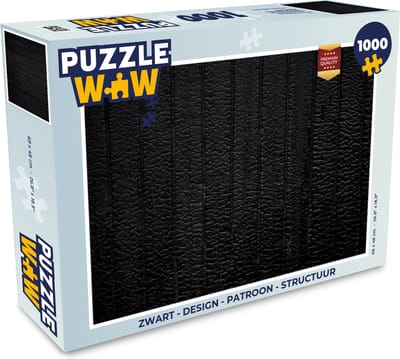 Puzzel Zwart - Design - Structuur - Lederlook - Legpuzzel - Puzzel 1000 stukjes volwassenen