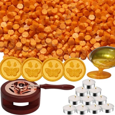 Waxzegelparels Set - Waxkralen Stempel - Uitnodigingen Versieren - Compleet met Warmer - 300 stuks - Wit