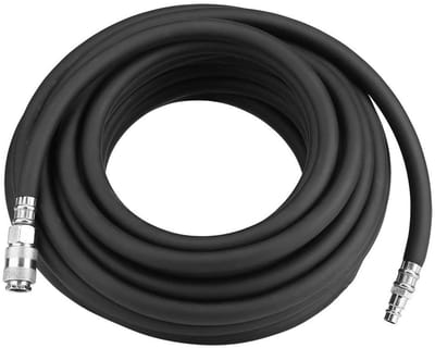 OmGoods - Dailygoody - Rubberen pneumatische luchtslang - Flexibel en robuust - 15 meter - Snelsluiting - Geschikt voor compressor - Zwart