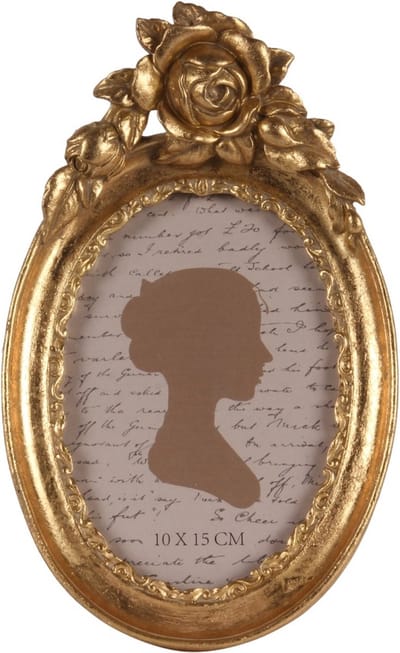 Baroque - Fotolijst - Fotolijst 10x15 cm - Goud - Resin - Ovaal - Staand - 23x14x4 - Polyresin
