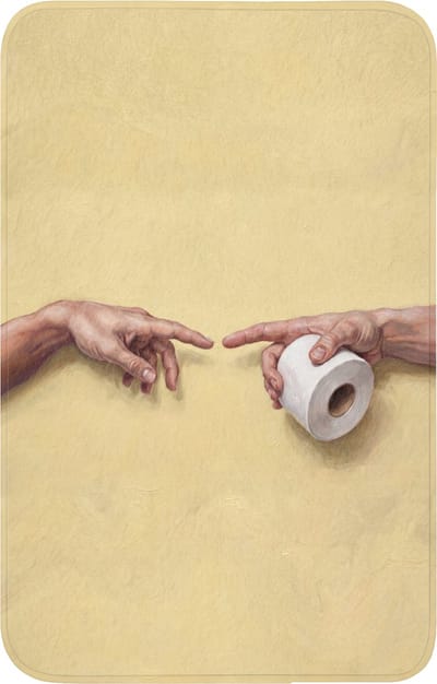 WC mat 50x80 cm - Antislip - Klassiek - Kunst - Humor - Toiletmat - Vloermat - Douchemat - Toilet tapijt - Toiletmatten
