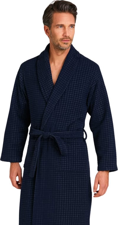 Heren badjas - warme & zachte badjas - fleece buitenkant - katoenen binnenkant - Hotel badjas - Sauna badjas - Relax Company - maat S/M