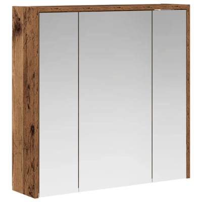 vidaXL - Badkamerspiegelkast - Oudhout - 63,5 - x - 16 - x - 62,5 - cm - Bewerkt - hout
