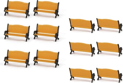 Modelbanken - Miniatuur Bankjes - Modelbaan Decoratie - Gedetailleerde Miniatuur - 1:87 Schaal - Oranje