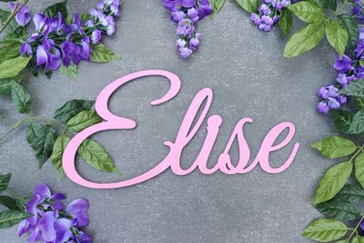 In hout uitgesneden naambord - Gepersonaliseerd - Babyshower kinderkamer - Baby - Decoratie - Kraamcadeau - Roze