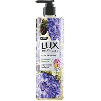 Lux Botanicals Skin Renewal Body Wash with Geranium Oil & Fig Extract for Women, 100% Natural Extracts& Glowing Skin, No Parabens, 450 ml