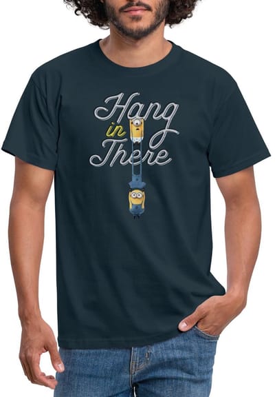 Minions Carl And Phil Hang In There T-Shirt Heren