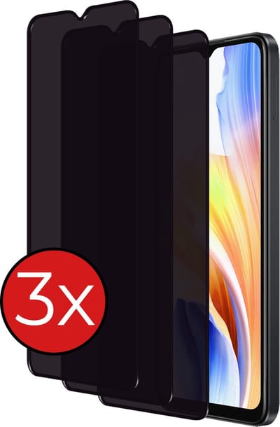 Screenprotector - 3 Stuks - Geschikt voor OPPO A38 - Privacy Filter - Beschermglas - Gehard Glas - Tempered Glass - Screen Protector