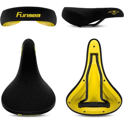 Funsea-Fietszadel, Wheelie Stunt, Groot Bmx Cruiser Fietszadel, Flanel, 8Mm Rail Borduurlogo Zadelhoes, Adelaars oog