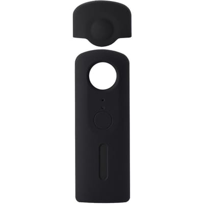 Couvercle de protection en silicone avec capuchon d'objectif pour appareil photo Ricoh Theta V à 360 degrés black