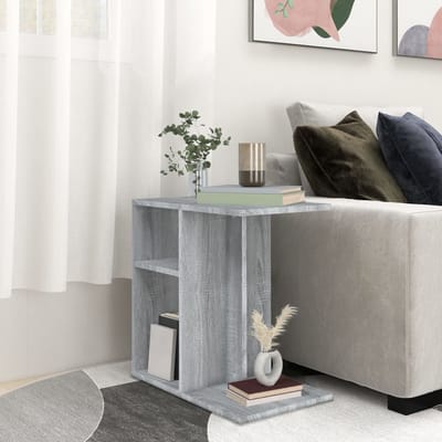 vidaXL - Bijzettafel - 50x30x50 - cm - bewerkt - hout - grijs - sonoma - eikenkleurig