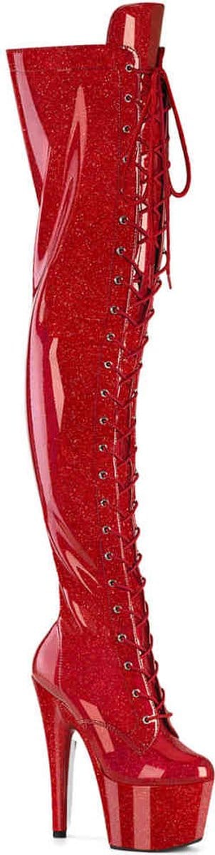 Pleaser - ADORE-3020GP Plateau Laarzen - 35 Shoes - Rood