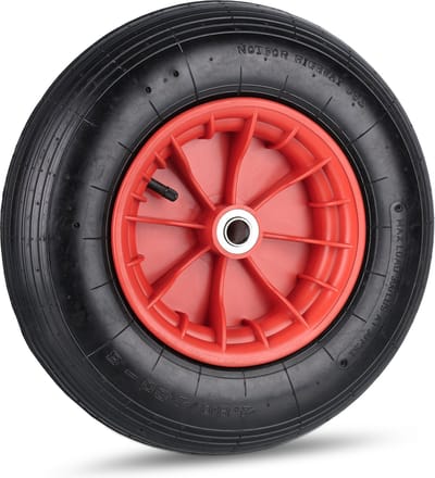 kruiwagenwiel - 4.80/4.00-8 - kunststof velg - 39 cm - tot 120 kg - luchtband met ventiel