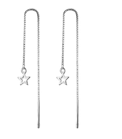 Doorsteek oorbellen -Ster- rvs- Charme Bijoux