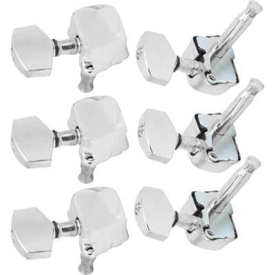 Stemmechaniek voor Semi-Gesloten Gitaar 3 Links 3 Rechts Muziekinstrumentonderdelen(Zilver ) zilver