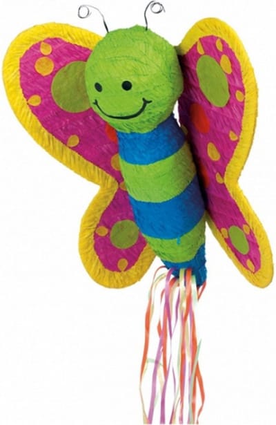 Pinata Vlinder - gekleurd - papier - 56 x 52 x 17 cm - feestartikelen verjaardag