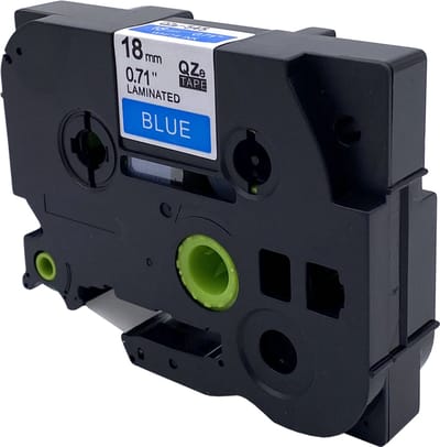 DULA Brother Compatible label tape- Tze-545 - 1 cassette - Brother P-Touch - Wit op blauw - 18mm x 8m
