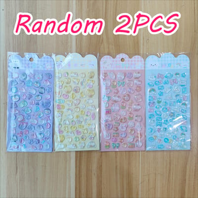 3D Relief Kristalstickers - Schattige Cartoon Decals voor Kinderen Beloningsspeelgoed Waterdichte Telefoonhoes DIY Kawaii Decor Lief Cadeau Cadeaus